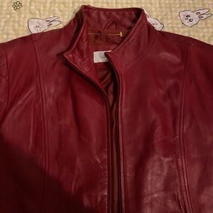 Liz Claiborne VINTAGE Burgundy/Red Leather Jacket
